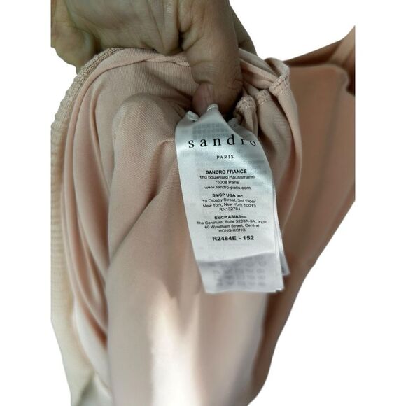 Sandro Roxette Bustier Midi Dress In Blush Size EU 40 US 10 Classic Date Night - Picture 11 of 16